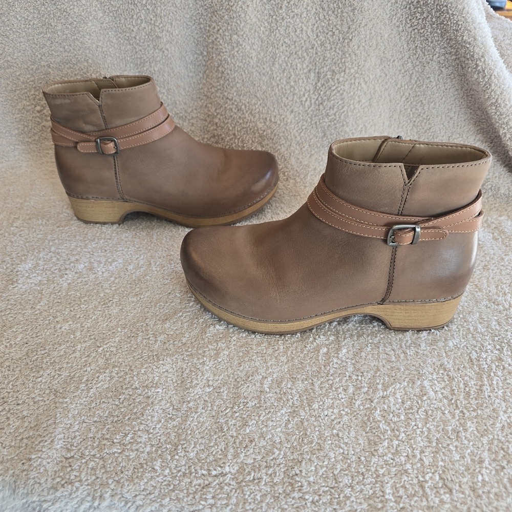 Dansko Women's Brook Boot‎ Brown Leather Zip Casual Size 38 (7.5-8)